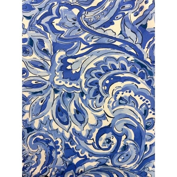 Barbara Gerwit Womens Blue & White Paisley Short Sleeve A-Line Dress Medium - Picture 4 of 5